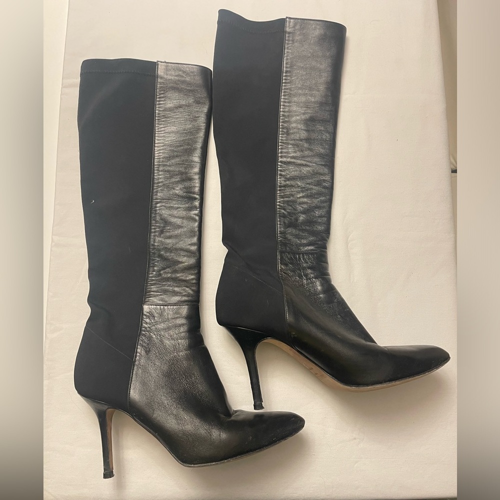 Jimmy Choo Black Leather Heeled Boots